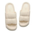 thumbnail image 2 of Gustave Pillow Slippers for Women and Men Summer Slip On Slides Soft Thick Sole Non Slip Slides Sandals Shower Shoes, White, 2 of 10
