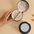 thumbnail image 5 of Yiaed Pirate Puppy Print Travel Jewelry Case Bridesmaid Gift Boxes Jewelry Travel Organizer Small Round Jewelry Box Mini Storage-Black, 5 of 7