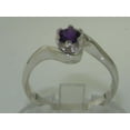 thumbnail image 3 of LBG British Made 18k White Gold Natural Amethyst Womens Engagement Ring - 33 size options - Size 9.5, 3 of 5