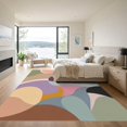 thumbnail image 3 of ODIKA 9'x12' Washable Area Rug Pastel Multicolor Abstract Flow Modern Geometric Curves and Shapes Design for Dining Room, Basement, Large Office, Non-Slip Chair-Friendly, 3 of 7
