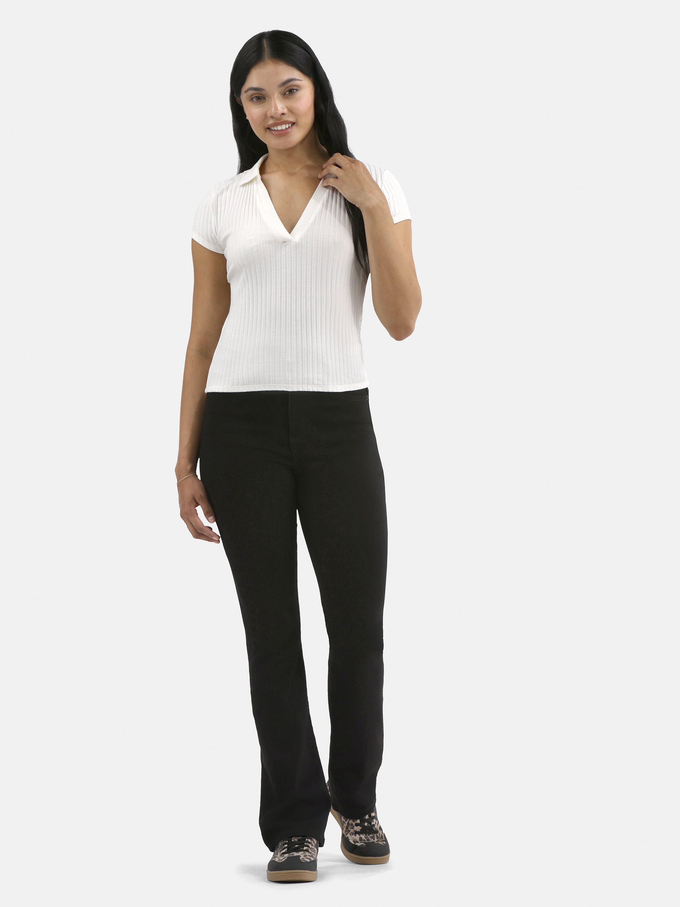 Women's No Boundaries Johnny Collar Polo Shirt, Sizes XXS - XXL