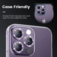 thumbnail image 3 of For iPhone 14 Pro/14 Pro Max - A Set of 3 Black Jewelled Glass Camera Lens Protectors, 3 of 6