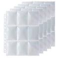 thumbnail image 3 of keepw 20 Pieces Transparent Pages Double-sided Collection 9 Pockets Trading Gaming Card Sleeves 3-Ring Cards Coins Binder, 3 of 6