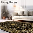 thumbnail image 2 of ODIKA 8'x10' Machine Washable Non-Slip Area Rug, Noble Artistry Showcasing Delicate Intertwined Vines High Traffic Rug, Black, 462803, 2 of 7