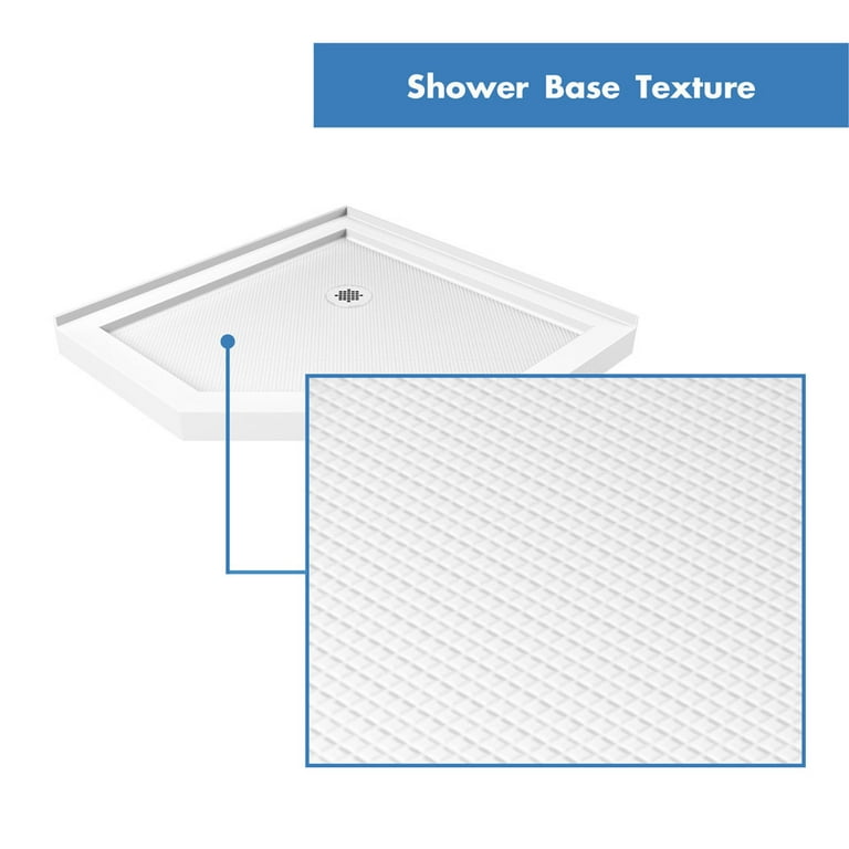 DreamLine DL-6044C-01 36 in. x 36 in. x 76 3/4 in. H Slimline Neo-Angle Shower Base and QWALL-4 Acrylic Backwall Kit White