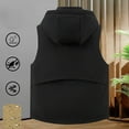 thumbnail image 4 of ZACPNCV Men's Winter Puffer Vest Sleeveless Warm Zipper Lightweight Jacket Vest with Removable Hood, 4 of 9