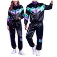 thumbnail image 4 of JFOPQVSM Unisex Disco Tracksuit Jacket and Pants Jogging Outfit Retro Two Piece Set, 4 of 9