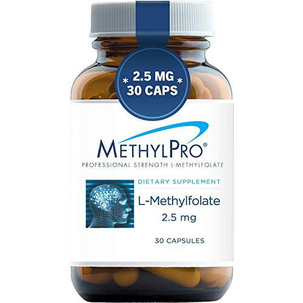 MethylPro 2.5mg L-Methylfolate - Professional Strength Active Methyl Folate Supplement for Brain Support & Balanced Mood - Gluten-Free Cognitive Supplement with No Fillers (30 Capsules)