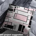 thumbnail image 2 of Manfei Black White Gray Pink Fabric by the Yard (1 Yard), Geometric Square Decorative Fabric by the Yard, Contemporary Abstract Sewing & Crafting Fabric, Luxury Bedroom Decoration, 2 of 6