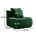 thumbnail image 6 of LiviNest Armless Modular Sofa No Assembly Required, Green Teddy Fabric Single Seat Couch with Pillow for Small Apartment Living Room, 6 of 6