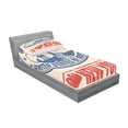 thumbnail image 2 of Ambesonne Vintage Fitted Sheet & Pillow Sham Set, Love NYC in Red Blue, Twinxl, Blue Orange, 2 of 2