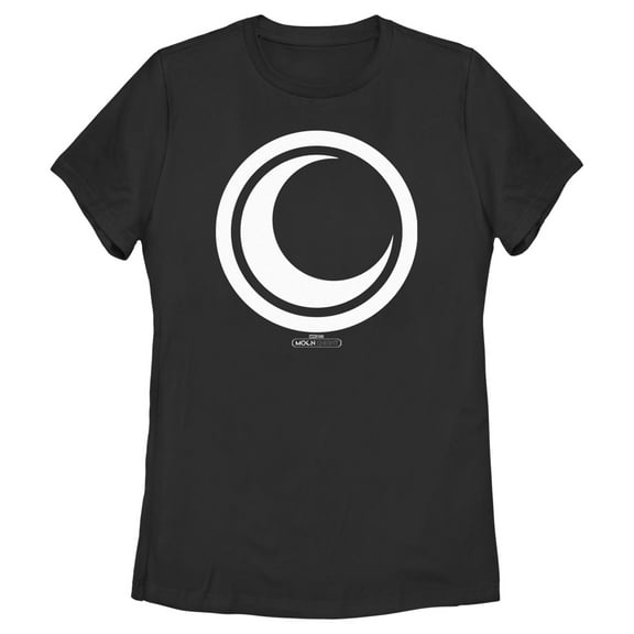 Women's Marvel: Moon Knight White Crescent Moon Logo Graphic Tee Black Medium