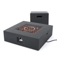 thumbnail image 3 of Square 50K BTU Outdoor Gas Fire Pit Table with Tank Holder, Dark Grey, 3 of 10
