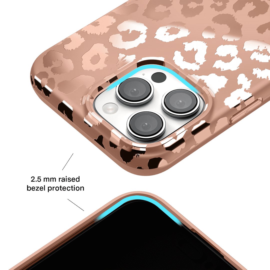 VELVET CAVIAR for iPhone 16 Pro Case - Compatible with MagSafe - Cute Protective Phone Cases for Women - Bronze Chrome Leopard