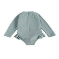 thumbnail image 2 of Baby Girls Long Sleeve Swimsuit Ruffle Zipper Rash Guard Swimwears, 2 of 5