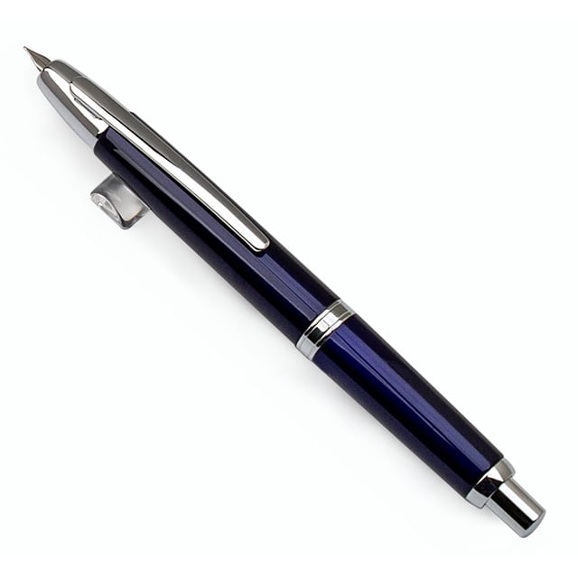 Pluma estilográfica JINHAO 10 Press retráctil de metal azul oscuro
