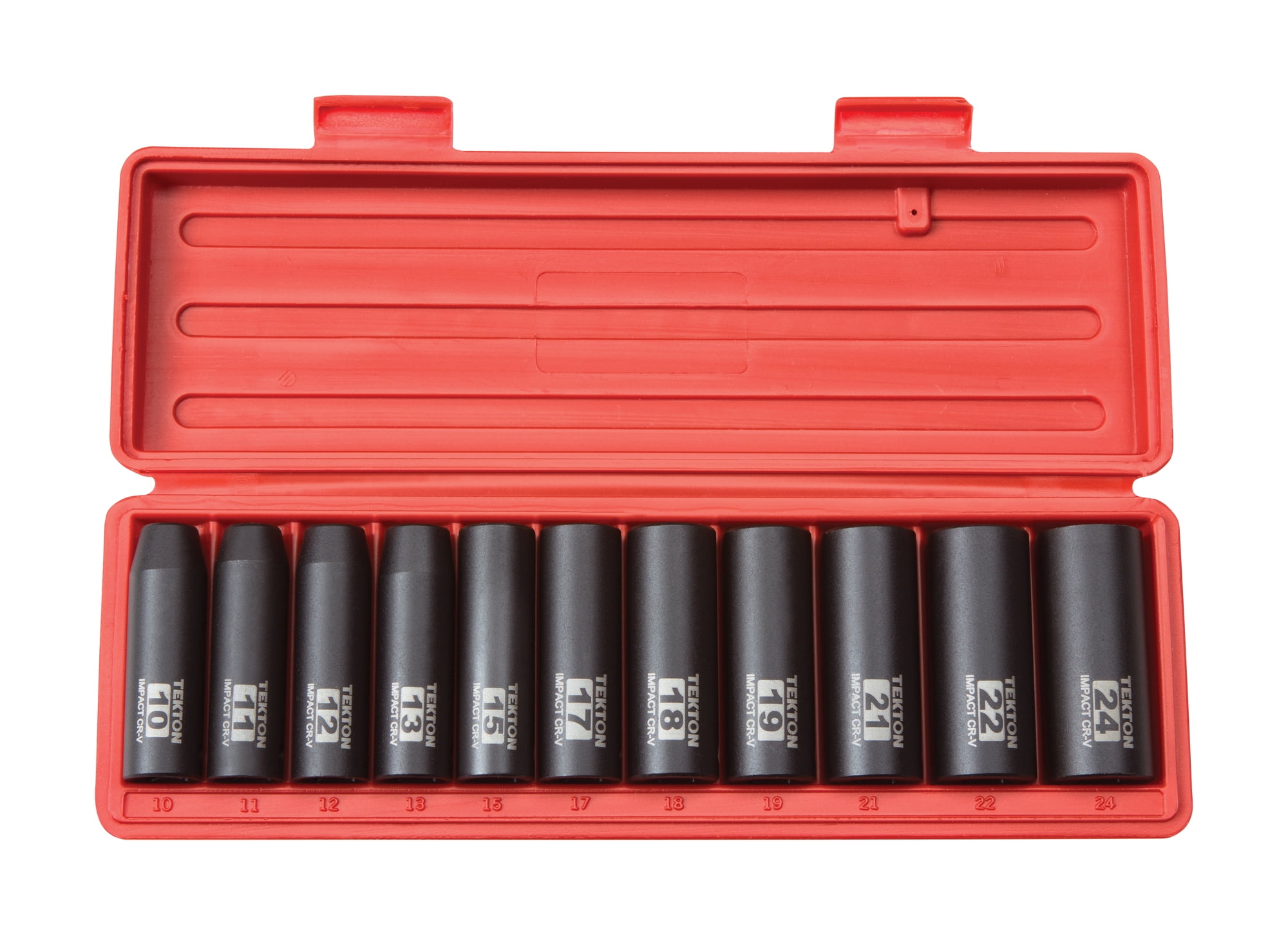 TEKTON 1/2 Inch Drive Deep 6Point Impact Socket Set, 11Piece (1024