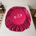 thumbnail image 6 of Honeeladyy Queen Size Satin Fitted Sheet, Simulate Silky Sheet with Elastic Corner Straps, Skin-friendly Soft Lighweight No More Slipping Off for Mattress, 1 Fitted Sheet Only (Red), 6 of 6