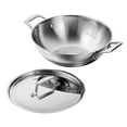 thumbnail image 4 of Tramontina Utsava 2.75-Quart Tri-Ply Clad Stainless Steel Kadai with Lid - Induction & Oven Safe, 4 of 13