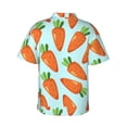 thumbnail image 3 of Balery Cartoon Carrot Print Men's Hawaiian Shirts Short Sleeve Beach Shirt Relaxed Fit Vacation Button Down Shirts-Large, 3 of 9