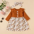 thumbnail image 4 of XEGLSBU Dresses for Girls 10-12 Short Sleeve Toddler Kid Baby Girls Ribbed Ruffled Splice Floral Leopard Party Princess Dress Dresses for Girls 5-6 Elegant Brown Size 3-4 Years, 4 of 4