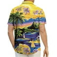 thumbnail image 3 of LEKWK Hawaiian Shirts for Men Regular Fit Tropical Leaf Beach Shirts Breathable Short Sleeve Summer Shirts Lightweight Soft Button Down Holiday Party Trip, 3 of 5