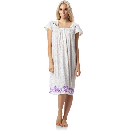 

Casual Nights Women s Botanic Lace Short Sleeve Nightgown
