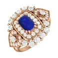 thumbnail image 2 of 6X4mm Cushion Shape Lapis 925 Silver Rose Plated Cocktail Women Valentines Day Gifts Ring, 2 of 4