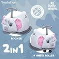 thumbnail image 5 of Yvolution My Buddy Roller 2-in-1 Elephant Plush Ride-On Toy, Rocker & Ride-On Modes, Ages 10–36 Months, 5 of 18