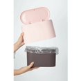 thumbnail image 3 of Compact Design Modern Waste Basket, Light Pink, Desktop Organizer for Office, Home, Press Top Lid for Easy Disposal, Durable Plastic, 3 of 5