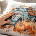 thumbnail image 3 of Fall Harvest Throw Pillow Covers 18x18 Inch Set of 2, Printed Pumpkin Decorative Square Pillowcases, Farmhouse Holiday Cushion Covers for Sofa Living Room Home Fall Halloween Thanksgiving Decor, 3 of 8