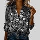 thumbnail image 1 of TaTaai Womens Casual Printed Blouse Long Sleeve Round Neck Polyester Top Lightweight Soft Asian Sizing Small Fit Gift, 1 of 5
