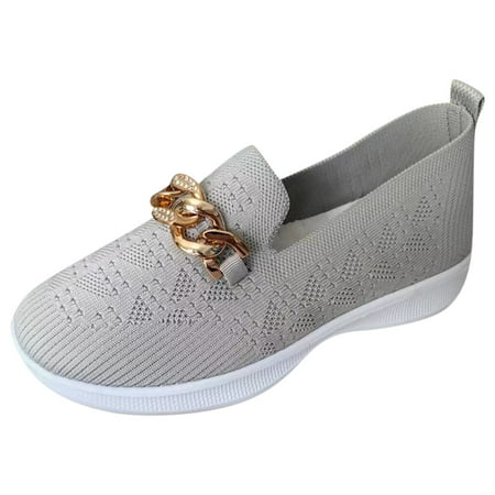 QYZEU Sneakers for Women Sandals for Women Casual Summer Wedge Women Casual Shoes Fashionable New Pattern Simple Flat Bottomed Comfortable Walking Shoes Grey 39