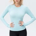 thumbnail image 7 of ZunFeo Yoga Shirts for Women Long Sleeve Quick Drying Workout Tops Sun Protection Shirts for Hiking Running Blue, 7 of 7