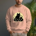 thumbnail image 4 of Men's 330g 100% Cotton Dropped Shoulder Crew Neck Sweatshirt-pumpkin cat, 4 of 15