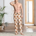 thumbnail image 5 of Uemuo Cute Squirrel Pattern Men's Wide Leg Palazzo Lounge Pants with Pockets Light Weight Loose Comfy Casual Pajama Pants-Small, 5 of 9