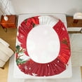 thumbnail image 5 of jejeloiu Lovely Xmas Snowman Full Size Sheets,Amerry Christmas Bed Sheets,Red Leaves Sheet Sets For Girl Teens,Breathable Home Decor,4-Piece, 5 of 7