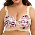 thumbnail image 1 of Bra for Casual Front-Closure Comfort Seamless Backless Design with Adjustable Straps and Cup Pattern, 1 of 8
