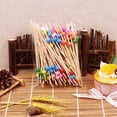 thumbnail image 1 of SharkTRUE 100 pcs Disposable Bamboo picks Food Fruit Cocktail Handmade Toothpicks, 1 of 8
