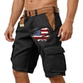 thumbnail image 5 of Men's American Flag Cargo Shorts With Belt Included And Multi Pockets Featuring Contrast Lining Detail For Summer Outdoor Work Hiking Fishing Camping Yard Work Black L, 5 of 5