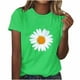 thumbnail image 1 of Blusas de Manga Corta para las Mujeres Impresas Cuello Redondo Casual Top, Suaves Blusas de Algodón de Imitación para las Mujeres, 1 of 2