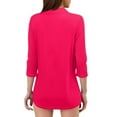 thumbnail image 2 of Cqxid Shirts for Women Women's Fashion Shirt Collared 3/4 Length Sleeve Solid Color Blouse Summer 2025 V Neck Business Work Tops Cute Trendy Blouses Fashion Basic Tees, 2 of 5