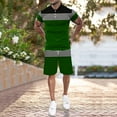 thumbnail image 5 of KaLI_store Casual Suits for Men Men's Tracksuit Sport Set Summer Outfit 2 Pieces Short Sleeve T Shirts and Shorts Casual Sweatsuit Army Green,3XL, 5 of 5