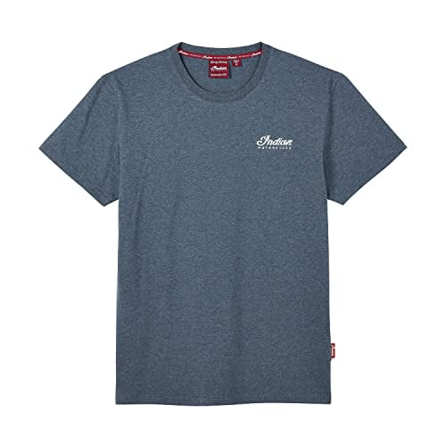 Indian Motorcycle Men's Mixed Embroidery Print T-Shirt, Blue - L - 283326106