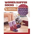 thumbnail image 4 of Women Slipper Socks Non Slip Fuzzy Fluffy Thick Warm Cabin Cozy Comfy Soft Fleece Home Grips Socks 1Pairs, 4 of 6