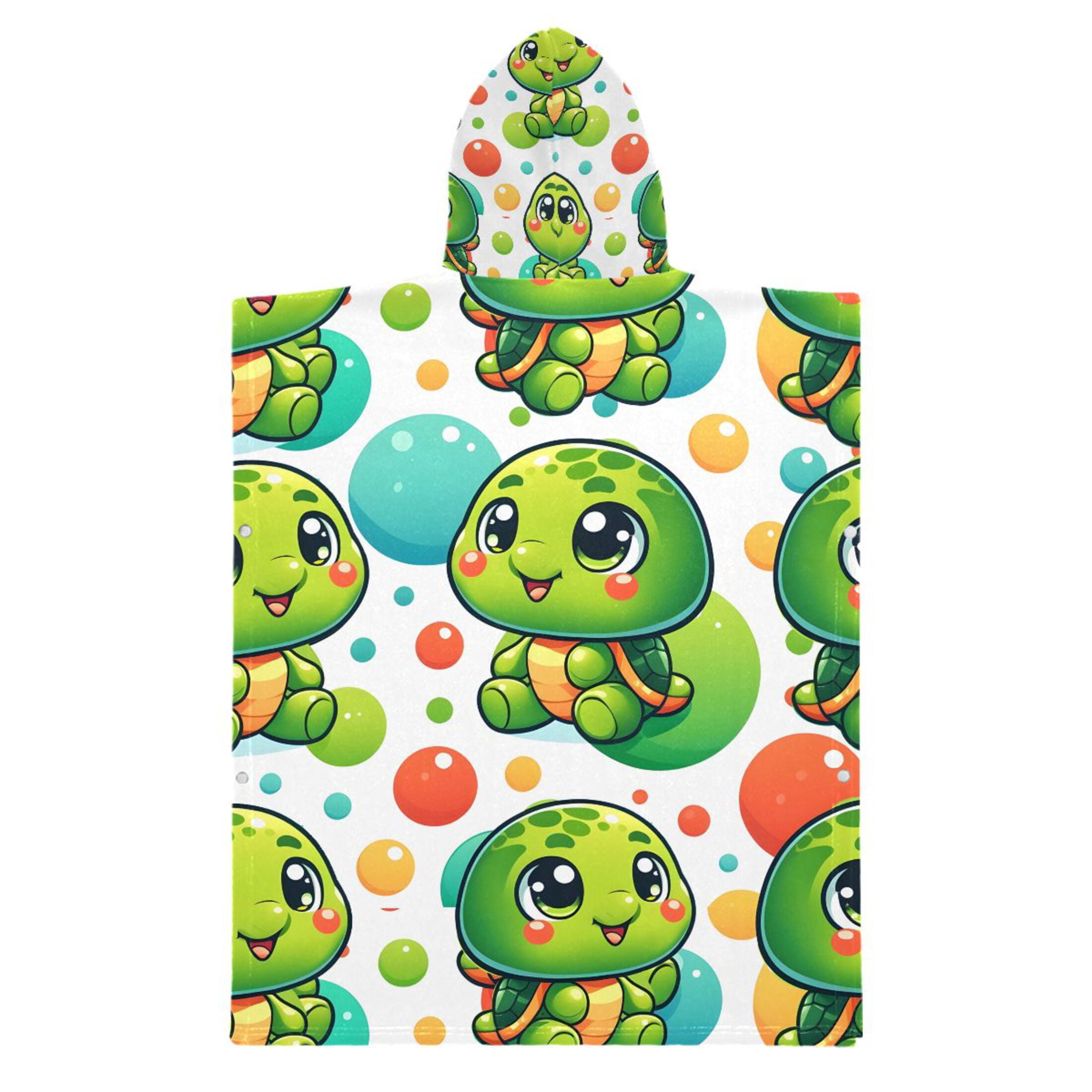 Kid Hooded Beach Towel Bath Poncho Towels Soft Absorbent Quick Dry for Boy Girl Baby Turtle and Ball S