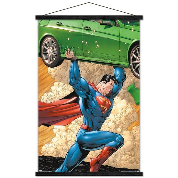 DC Comics - Superman - Car Wall Poster with Wooden Magnetic Frame, 22.375" x 34"