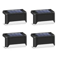 thumbnail image 1 of Paquete de 4 luces solares para terraza de escalera 3000K Lámparas de valla interior al aire libre Sensor LED Recargable Plástico Hogar Jardín Camino Negro Methold HA009192-01B, 1 of 6
