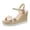 Gold, variant on Women'S Wedge Sandals Platform, Ankle Strap Wedge Sandals Open Toe Casual Summer Straw Woven Classic Wedge Sandals High Heel Thick Bottom Breathable Comfortable Buckle Solid Color Shoes