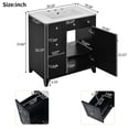 thumbnail image 2 of 30'' Bathroom Vanity Cabinet, Freestanding Bathroom Storage Cabinet with Ceramic Basin and Double-layer Drawer, Modern Bathroom Vanity with Adjustable Shelf and Soft Close Door, 2 of 9